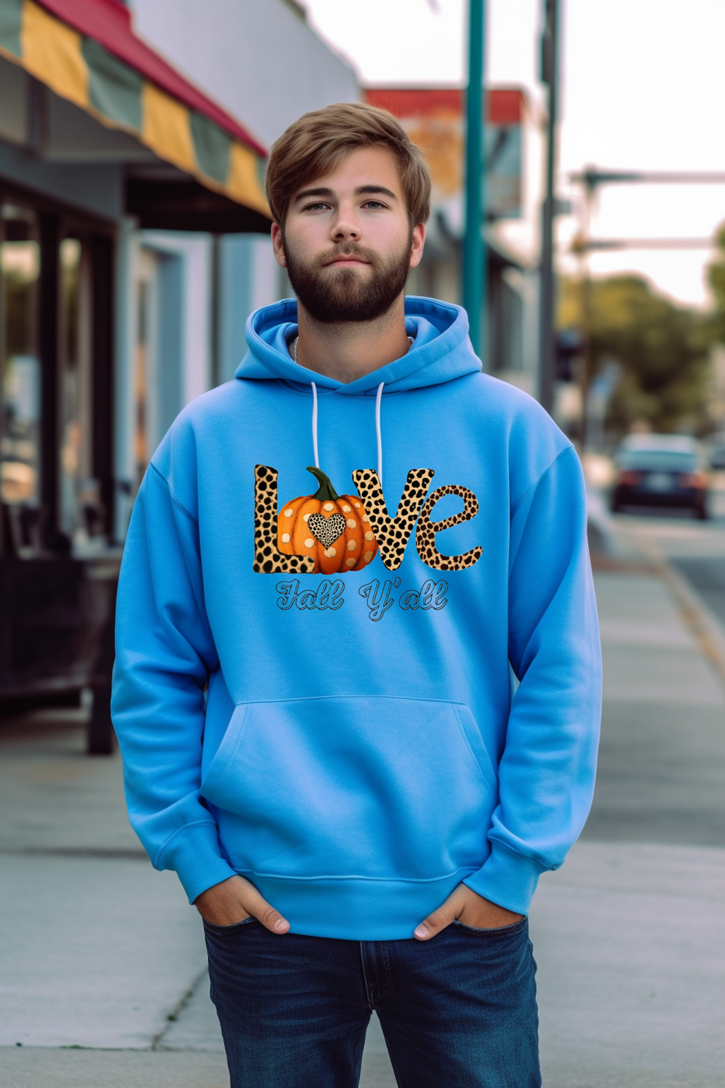 Love Fall Hoodie - Transparent Print