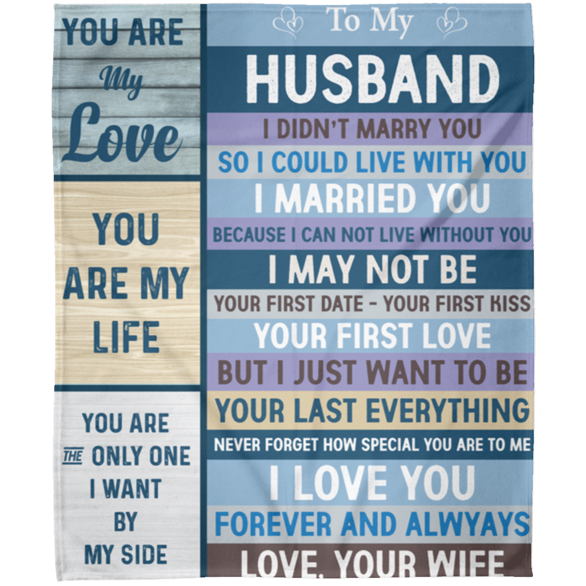 To My Husband Blanket 50 x 60