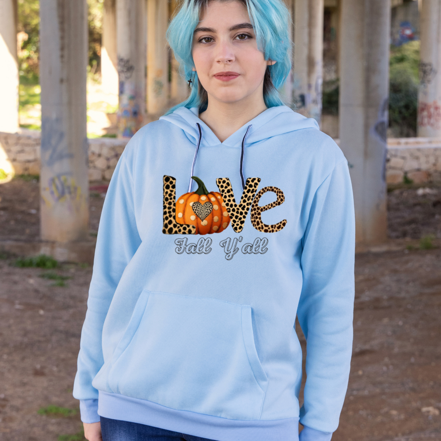 Love Fall Hoodie - Transparent Print